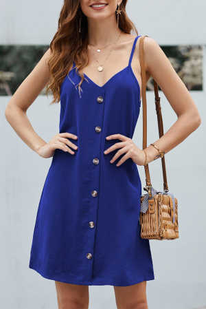 Blue Buttoned Slip Dress f80f7