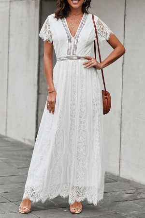 White Fill Your Heart Lace Maxi Dress bb7fa