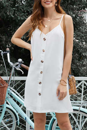 White Buttoned Slip Dress f02ea